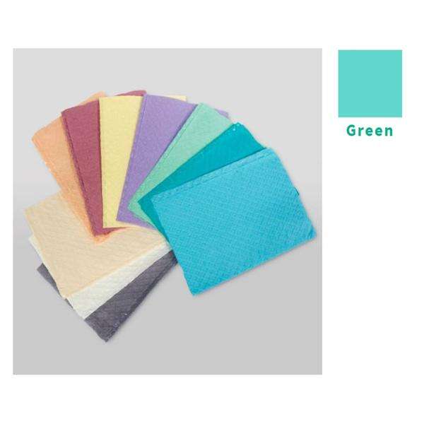 Bib Towel TIDI Choice Diamond 13 in x 18 in Green 2 Ply Tissue / Poly 500/Ca